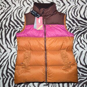 Cotopaxi Solazo 800 Fill Goose Down puffer vest womens XL Chestun Sangria NEW